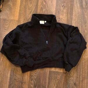 Aritzia Black Half-Zip Sweatshirt